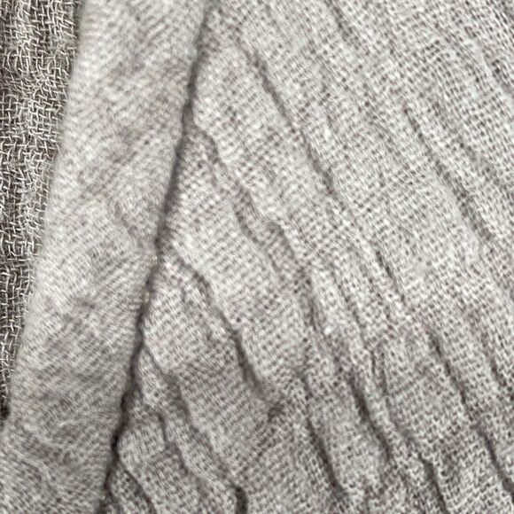 TOFFEE APPLE Tunic Top Womens M Lagenlook Crinkle Gauze Cardigan Cotton Brown - Picture 4 of 10